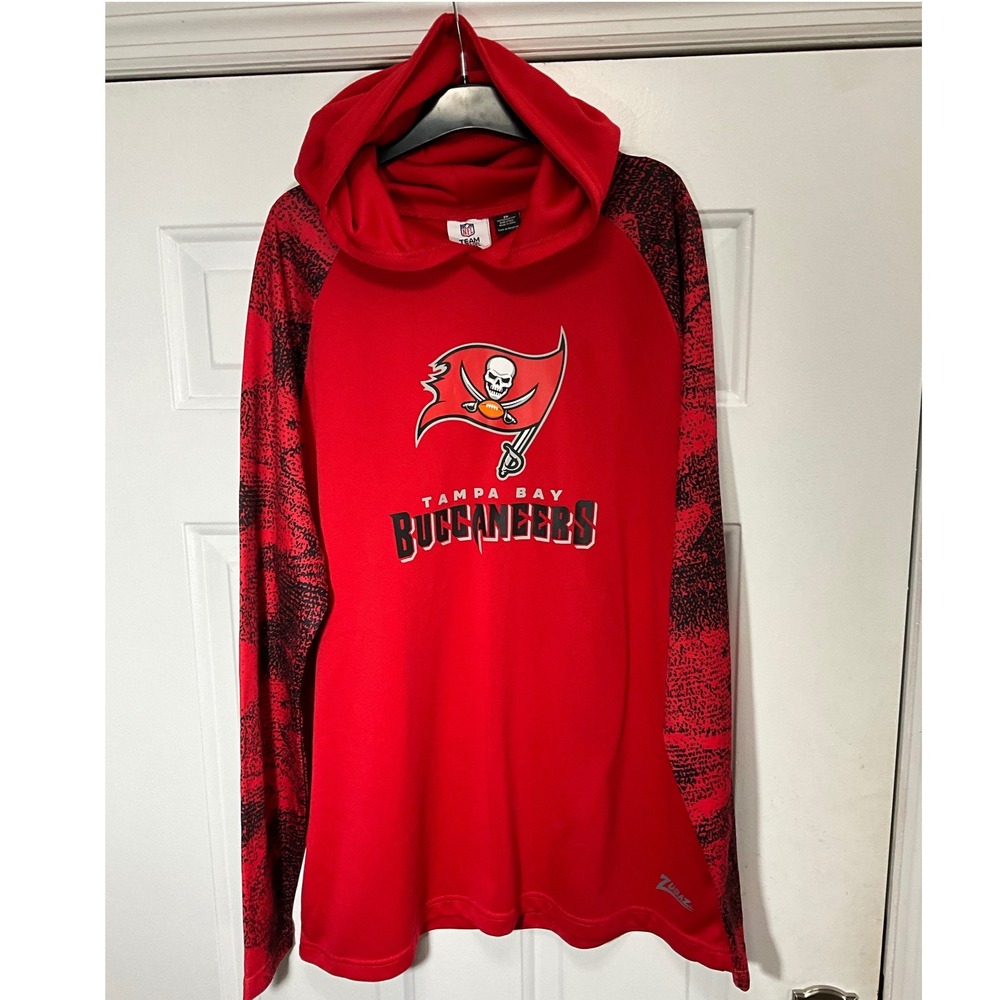 NFL Team Apparel Zubaz Tampa Bay Buccaneers Red Hoodie Mens 2X Pullover